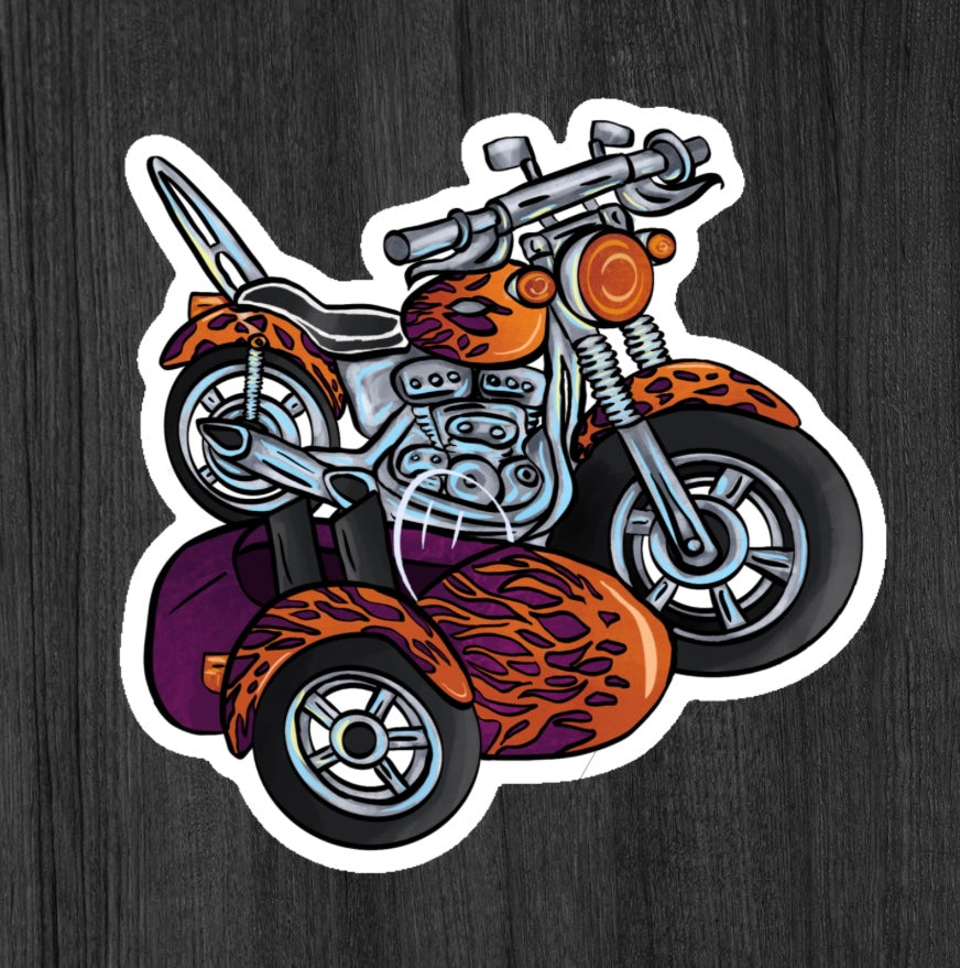 The Flamed Up Harley Davidson